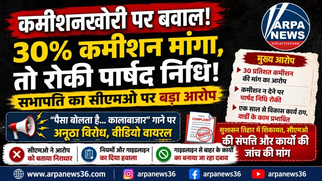 नगरी नगर पंचायत में कमीशनखोरी के आरोपों से गरमाई सियासत, सड़क पर उतरी सभापति