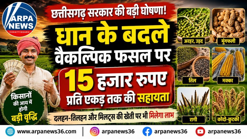 धान छोड़ दूसरी फसल बोने पर किसानों को मिलेंगे 15 हजार रुपए प्रति एकड़