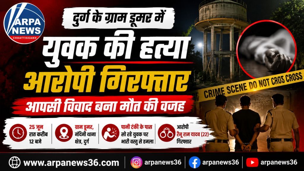 दुर्ग में पानी टंकी के पास सो रहे युवक की हत्या, आरोपी गिरफ्तार