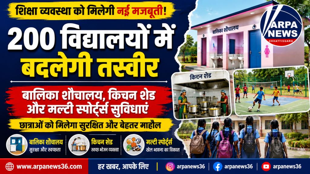 200 विद्यालयों में बदलेगी तस्वीर, बालिका शौचालय, किचन शेड और स्पोर्ट्स सुविधाओं से मजबूत होगी शिक्षा व्यवस्था