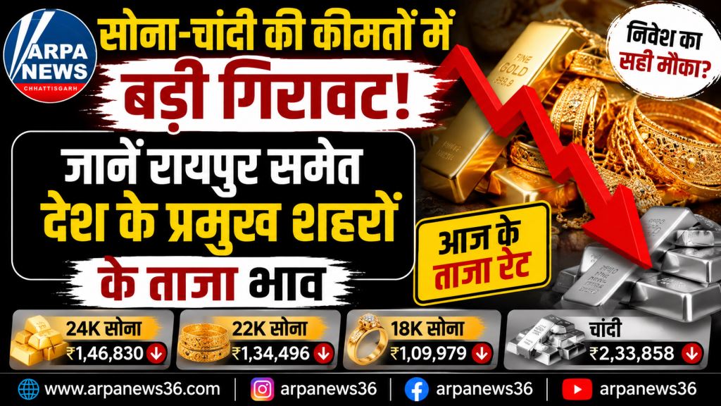 सोना-चांदी हुआ सस्ता, रायपुर समेत देशभर में गिरे आज के ताजा भाव
